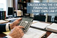 Calculating exact financial costs required before you start own law firm professionally.