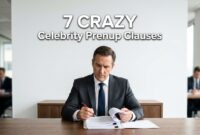 Reviewing the legality of the 7 Crazy Celebrity Prenup Clauses that have made headlines in high profile marriages.